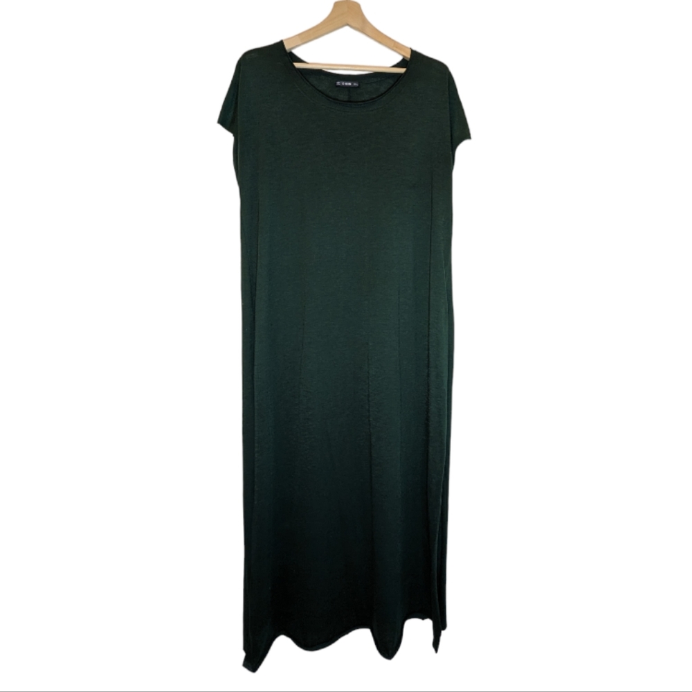 SHEIN | Short Sleeve Maxi Tee Shirt Dress w|high Side Slits